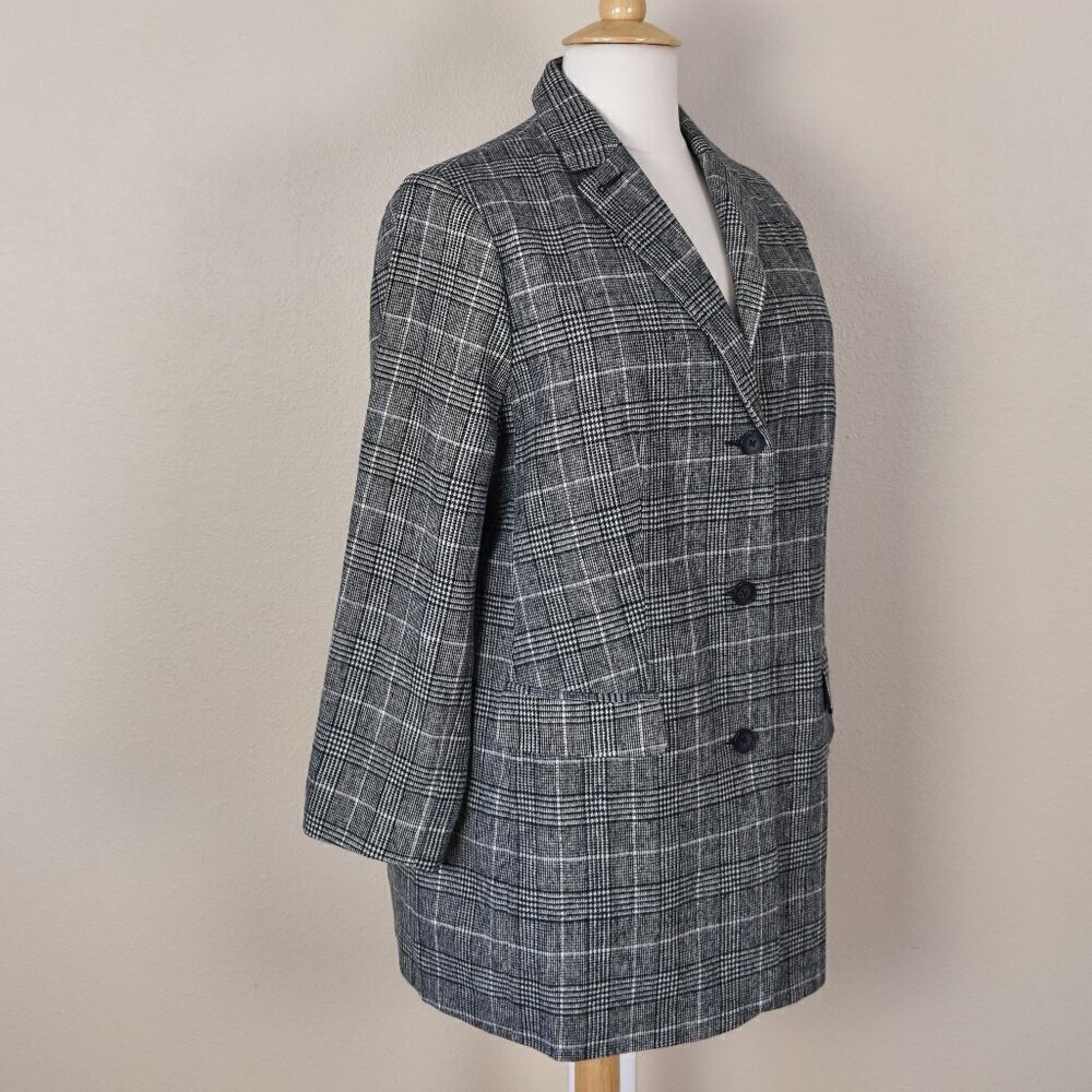 Ellos Plaid Houndstooth Wool Coat NEW 22 - Picture 4 of 9